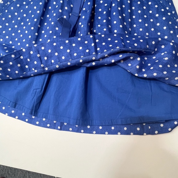 J. Crew linen skirt, size 2.   Blue with white polka dots. - Picture 4 of 9